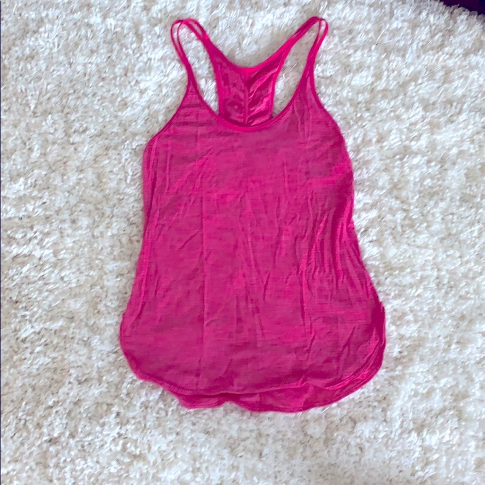 Lululemon hot pink tank top.